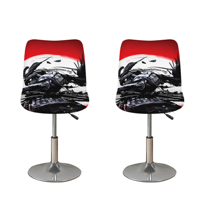 Samurai And Crow Print Bar Stool Covers