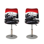 Samurai And Crow Print Bar Stool Covers