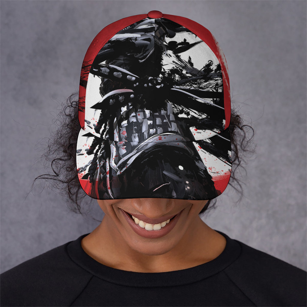 Samurai And Crow Print Baseball Cap