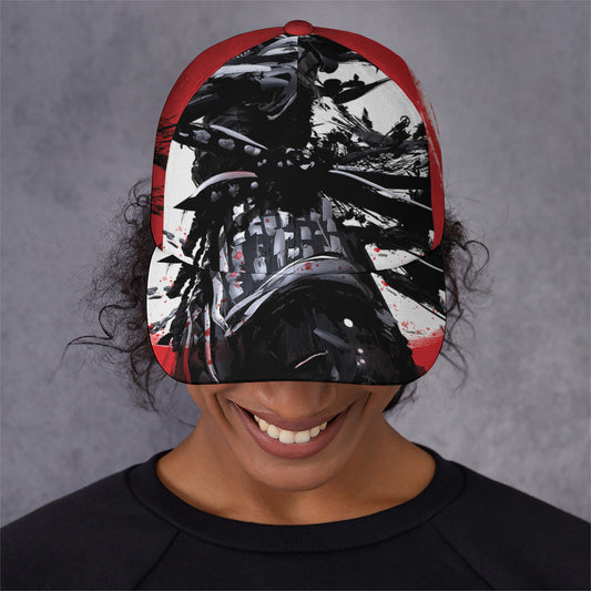 Samurai And Crow Print Baseball Cap