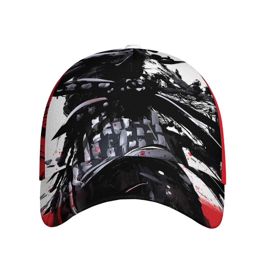 Samurai And Crow Print Baseball Cap