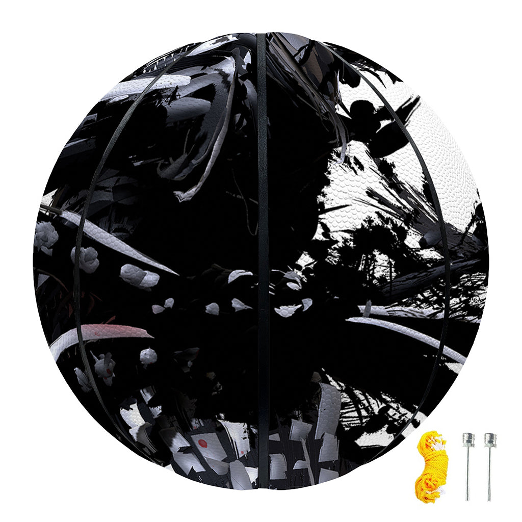 Samurai And Crow Print Basketball