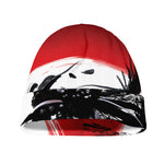 Samurai And Crow Print Beanie