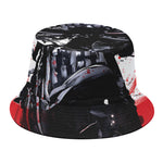 Samurai And Crow Print Bucket Hat