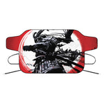 Samurai And Crow Print Car Windshield Snow Cover