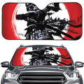 Samurai And Crow Print Car Windshield Sun Shade