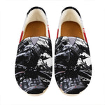 Samurai And Crow Print Casual Shoes