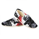 Samurai And Crow Print Casual Shoes