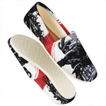 Samurai And Crow Print Casual Shoes