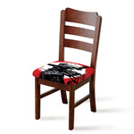 Samurai And Crow Print Chair Cushion Cover