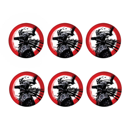 Samurai And Crow Print Coaster Set