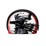 Samurai And Crow Print Coin Purse