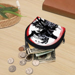 Samurai And Crow Print Coin Purse