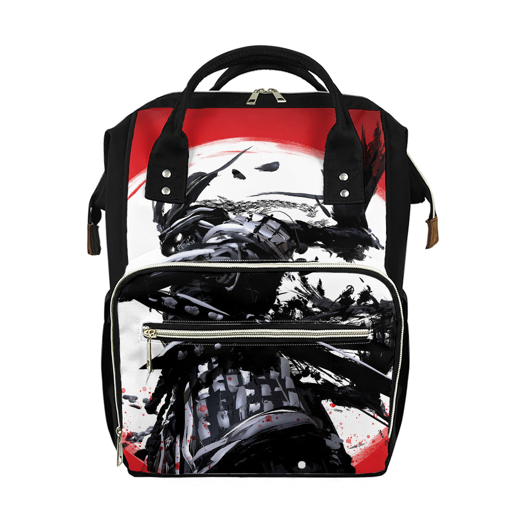 Samurai And Crow Print Diaper Bag