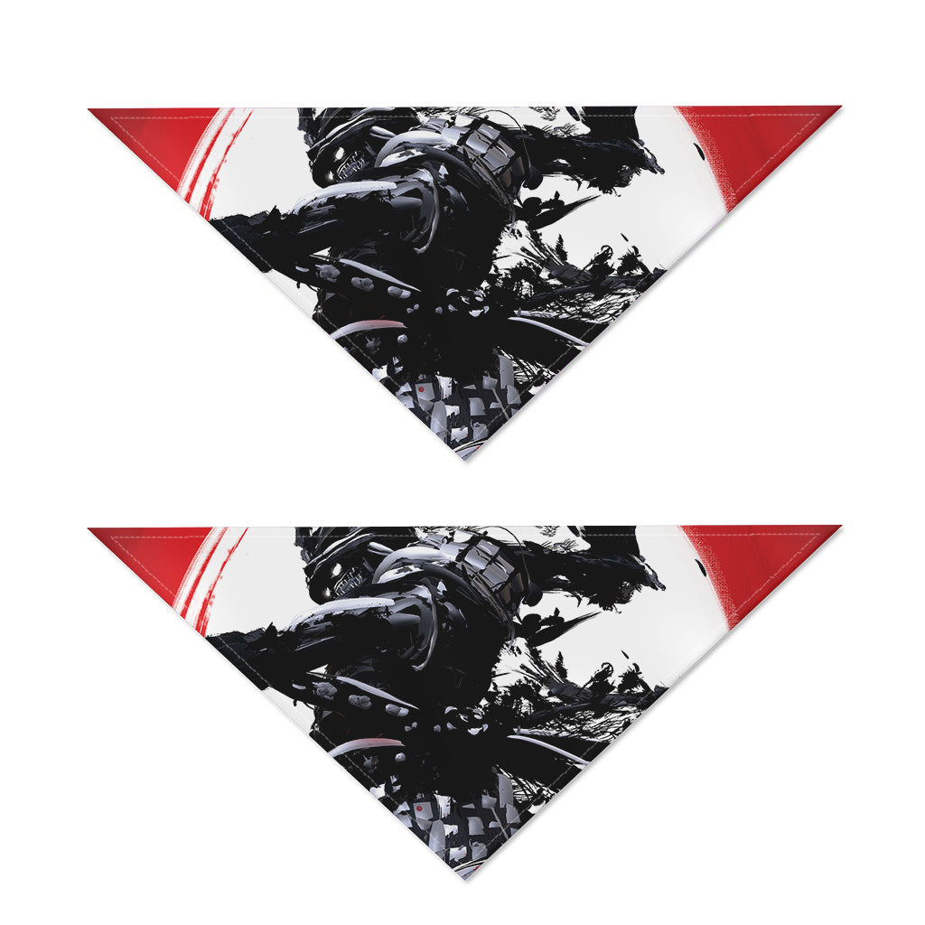 Samurai And Crow Print Dog Bandana