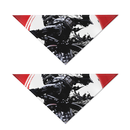 Samurai And Crow Print Dog Bandana