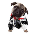 Samurai And Crow Print Dog Zip Up Hoodie