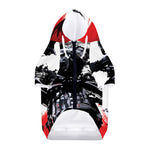 Samurai And Crow Print Dog Zip Up Hoodie