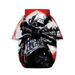 Samurai And Crow Print Dog Zip Up Hoodie