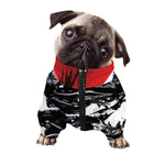 Samurai And Crow Print Dog Zip Up Jacket