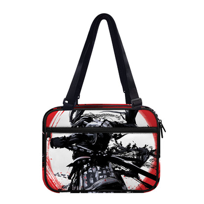 Samurai And Crow Print Double Strap Bible Bag