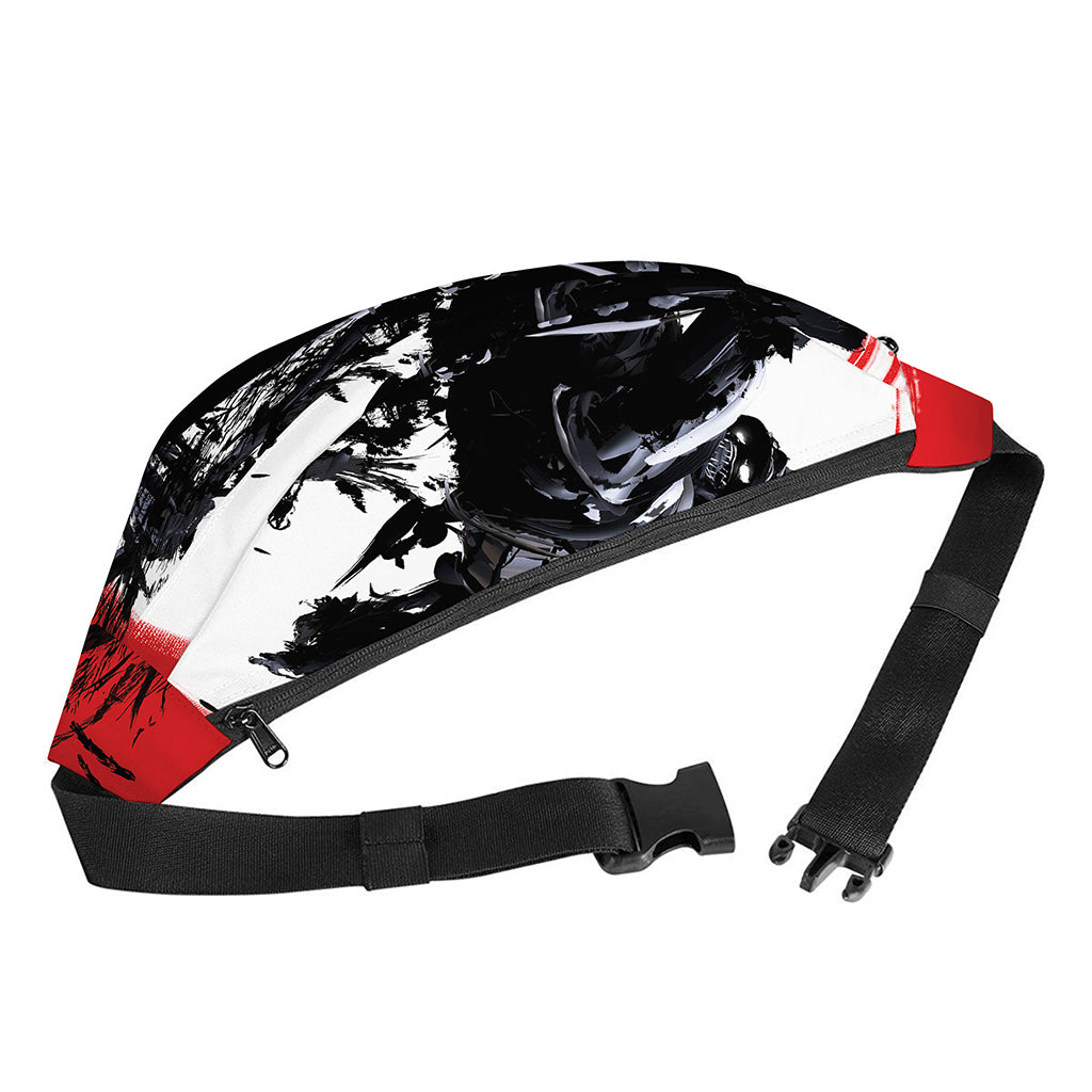 Samurai And Crow Print Fanny Pack