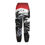 Samurai And Crow Print Fleece Lined Knit Pants