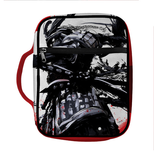 Samurai And Crow Print Front Pocket Bible Bag