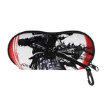 Samurai And Crow Print Glasses Case