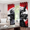 Samurai And Crow Print Grommet Curtains
