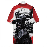 Samurai And Crow Print Hawaiian Shirt