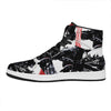 Samurai And Crow Print High Top Leather Sneakers