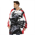 Samurai And Crow Print Hoodie Blanket