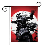 Samurai And Crow Print House Flag