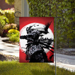Samurai And Crow Print House Flag