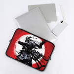 Samurai And Crow Print Laptop Sleeve