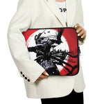 Samurai And Crow Print Laptop Sleeve