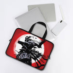 Samurai And Crow Print Laptop Sleeve With Handle