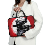 Samurai And Crow Print Laptop Sleeve With Handle