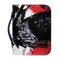 Samurai And Crow Print Leather Bible Cover