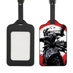 Samurai And Crow Print Luggage Tag