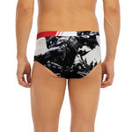 Samurai And Crow Print Men's Briefs