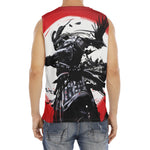 Samurai And Crow Print Men's Fitness Tank Top