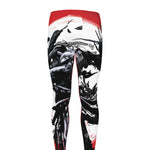 Samurai And Crow Print Men's leggings