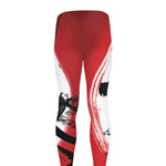 Samurai And Crow Print Men's leggings