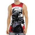 Samurai And Crow Print Men's Muscle Tank Top