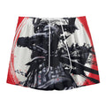 Samurai And Crow Print Mesh Shorts