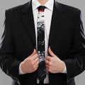 Samurai And Crow Print Necktie