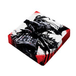 Samurai And Crow Print Outdoor Seat Cushion Cover