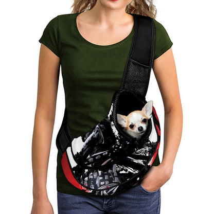 Samurai And Crow Print Pet Sling Carrier